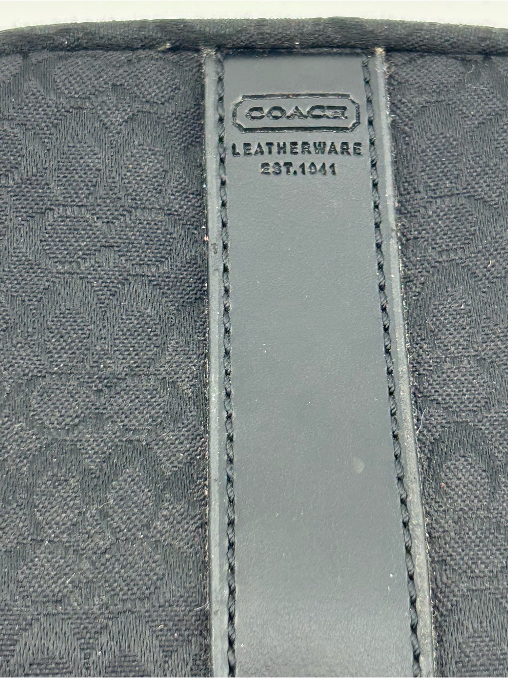 NWT Coach Mini Sig Black Zip Cosmetic Pouch Canvas Leatherware Style 2310 - Picture 3 of 16